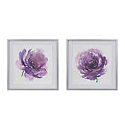 Madison Park Signature Purple Ladies Rose 25-Inch x 25-Inch Framed Wall Art (Set of 2)