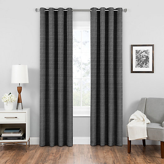 Alternate image 1 for Eclipse Trevi 108-Inch Grommet Top Room Darkening Window Curtain Panel in Black (Single)