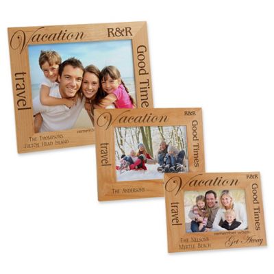 Travel Memories Decorated Wood Picture Photo Frame 4x6 