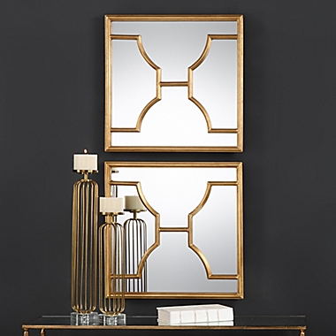 Uttermost Misa 24-Inch x 24-Inch Square Mirrors in Gold (Set of 2). View a larger version of this product image.