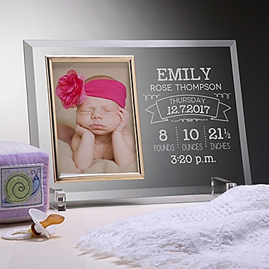 Baby Keepsake New baby gift Birth announcement round sign STAR Baby Stats round sign Easel