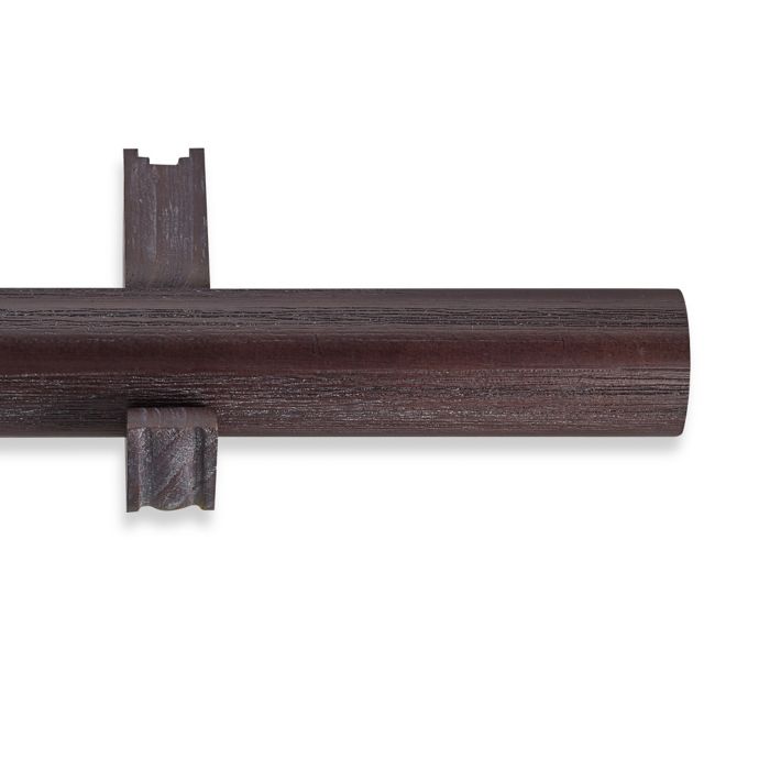 Cambria Estate Wood Single Smooth Curtain Rod In Java Bed Bath