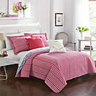 Alternate image 1 for Chic Home Maiya 7-Piece Reversible Twin XL Quilt Set in Fuchsia