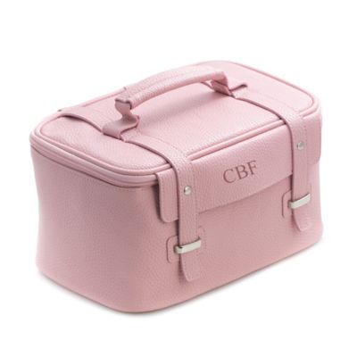 Bey-Berk Multi Compartment Travel Cosmetic Bag in Pink