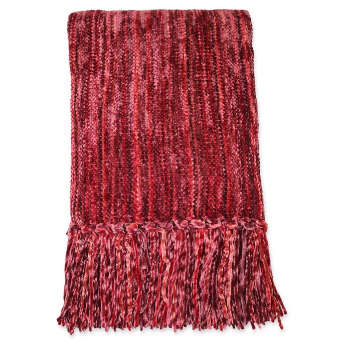 Cable knit throw blanket 150x200 burgundy — Size: M; Color ...