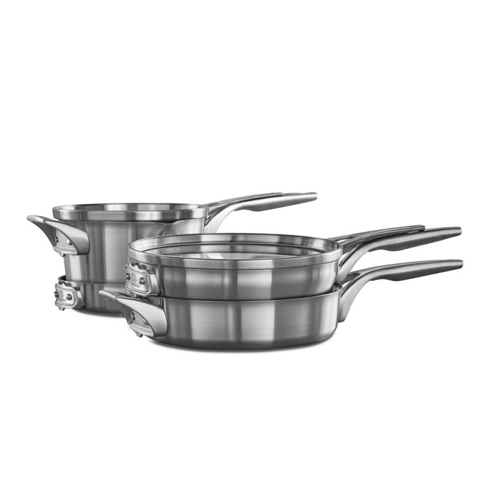 calphalon premier space saving stainless steel 10 piece cookware se