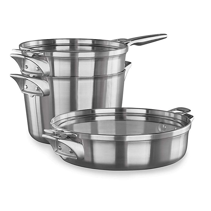 Calphalon® Premier⢠Space Saving 5-Piece Stainless Steel Supper Club Cookware Set | Bed Bath