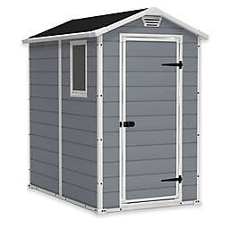 Keter Manor 4-Foot x 6-Foot  Resin Storage Shed in Grey