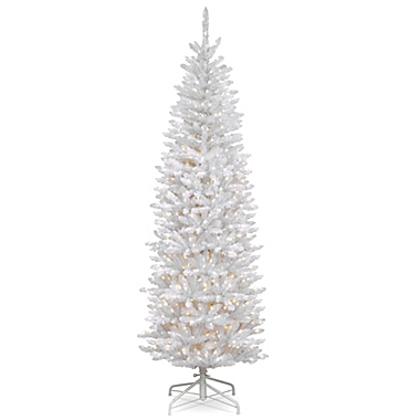 National Tree Company 6-1/2-Foot Pre-Lit Kingswood White Fir Pencil Artificial Christmas Tree. View a larger version of this product image.