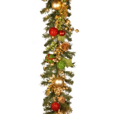 National Tree Company&reg; Pre-Lit LED 72-Inch Decorated Christmas Garland