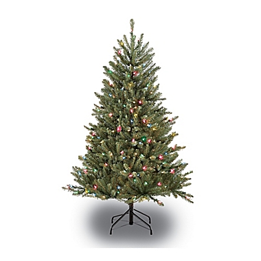Puleo International 4.5-Foot Fraser Fir Pre-Lit Artificial Christmas Tree with Multicolor Lights. View a larger version of this product image.