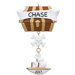 Personalized Planet Treasure Chest Christmas Ornament
