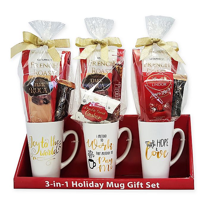 3in1 Golden Sayings Ceramic Holiday Mug Gift Set Bed