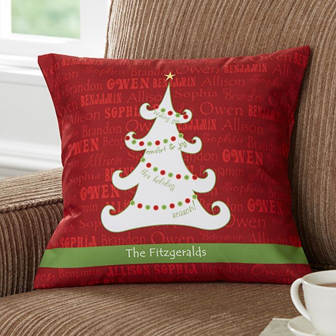 Christmas Tree 14Inch Square Throw Pillow Bed Bath and