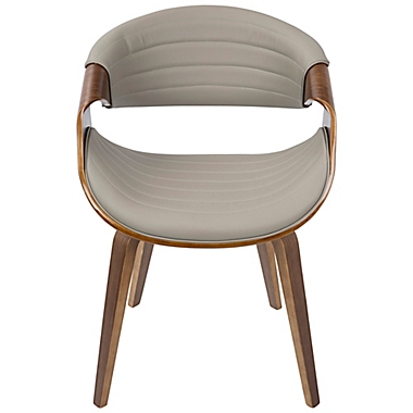 LumiSource Symphony Accent Chair in Walnut/Grey. View a larger version of this product image.