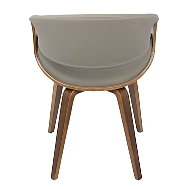 LumiSource Symphony Accent Chair in Walnut/Grey. View a larger version of this product image.