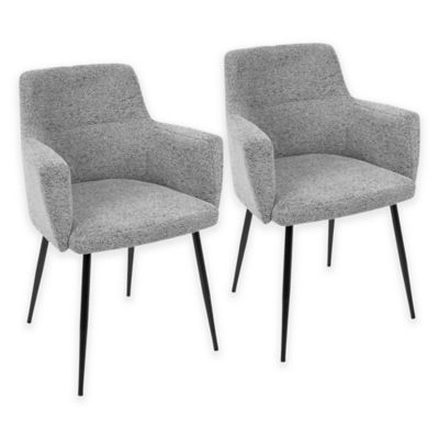 LumiSource&reg; Andrew Arm Chairs in Grey/Black (Set of 2)