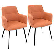 LumiSource&reg; Andrew Arm Chairs in Orange/Black (Set of 2)