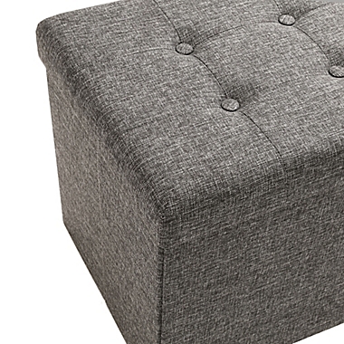 Seville Classics Foldable Storage Bench/Ottoman in Charcoal. View a larger version of this product image.
