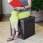 Alternate image 3 for Seville Classics Foldable Storage Cube/Ottoman in Charcoal Grey