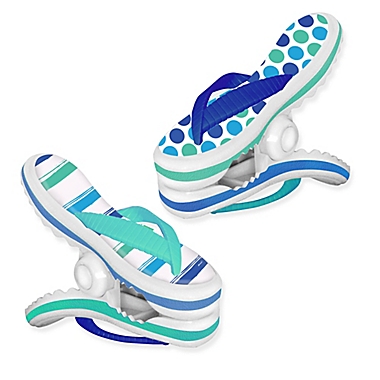 Flip Flop Boca Clips&reg; in Dot/Stripe (Set of 2). View a larger version of this product image.