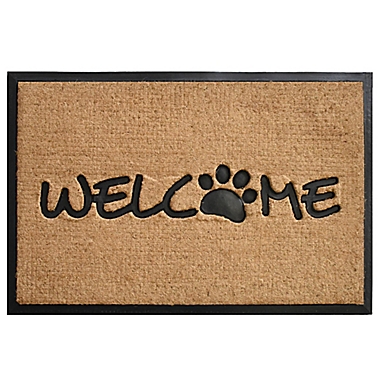 & More Welcome Paw 24-Inch x 36-Inch Door Mat in Black/Natural. View a larger version of this product image.