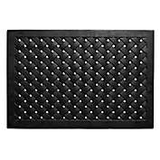 Home & More Hampton Weave 18-Inch x 48-Inch Rubber Door Mat in Black