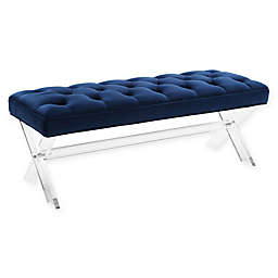 TOV Furniture Claira Lucite® and Velvet Bench