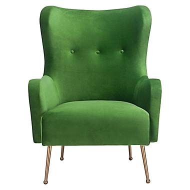 TOV Furniture Ethan Velvet Chair in Green. View a larger version of this product image.