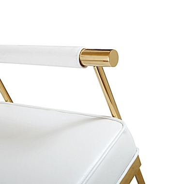 TOV Furniture Diva Faux Leather Bench in White. View a larger version of this product image.