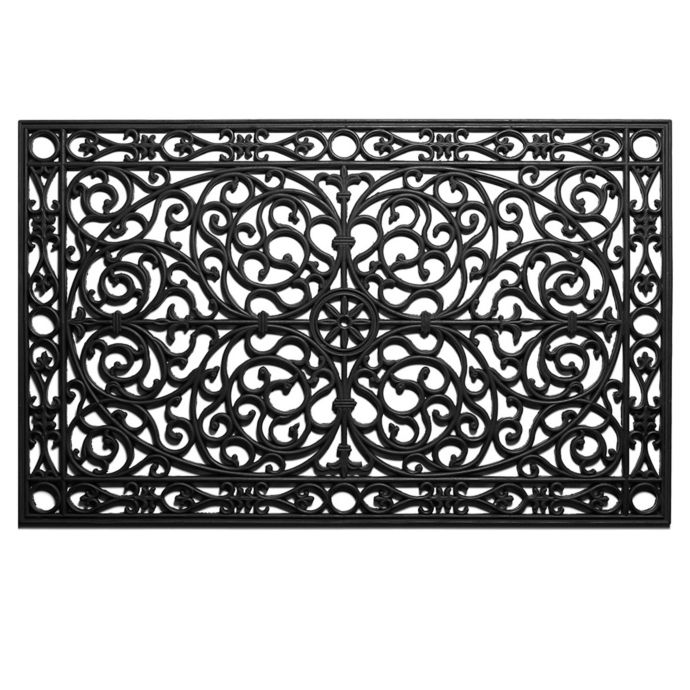 Home More Gatsby 24 Inch X 36 Inch Rubber Door Mat In Black