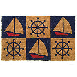 Nature by Geo Crafts Boats & Wheels 18-Inch x 30-Inch Multicolor Door Mat
