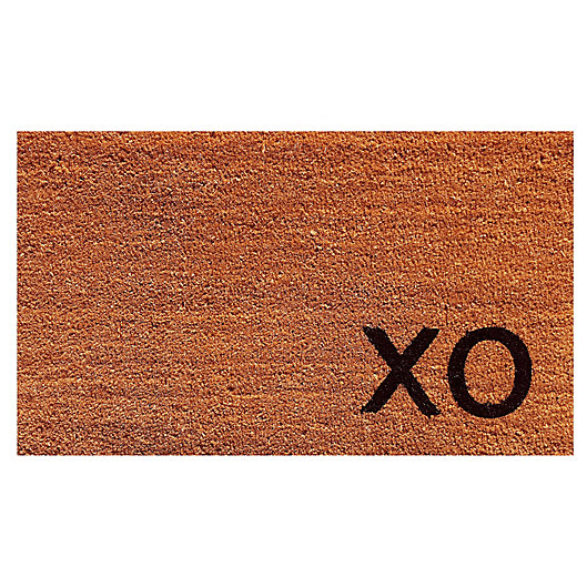 Alternate image 1 for Home & More Black XO 17-Inch x 29-Inch Door Mat in Natural