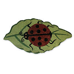 Nature by Geo Crafts Ladybug & Leaf 18-Inch x 36-Inch Multicolor Door Mat
