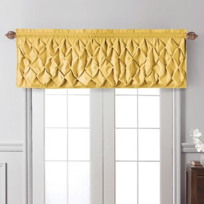 yellow sheer scarf valance