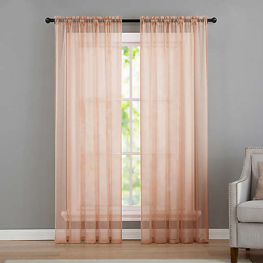 VCNY Infinity 84” Drop 55” Wide Sheer Rod Pocket Curtain Panel light brown 