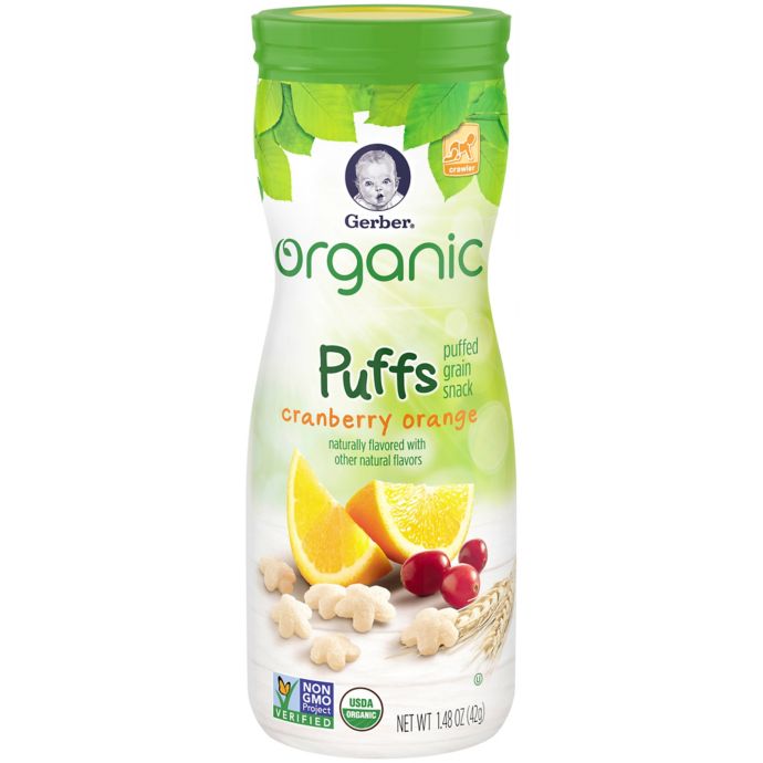 Gerber® 1.48 oz. Organic Puffs Grain Snack in Cranberry Orange | Bed