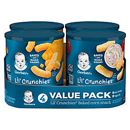 Gerber® Lil' Crunchies® 4-Count Baked Corn Snack Variety Pack in Mild Cheddar and Veggie Dip