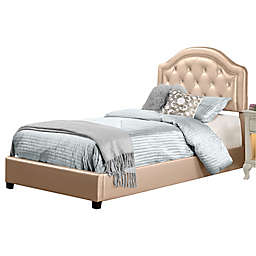 Hillsdale Furniture Karley Twin Upholstered Platform Bed in Champagne