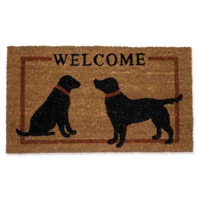 Nature by Geo Crafts Two Dog Welcome 18-Inch x 30-Inch Door Mat in Rusty Brown