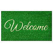Home & More Welcome 17-Inch x 29-Inch Door Mat in Green/White