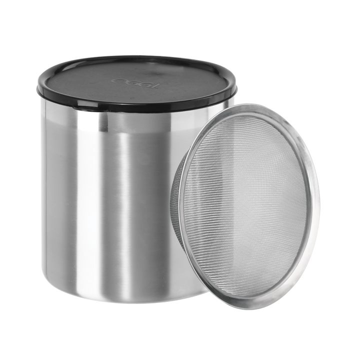 Oggi 4 Qt Stainless Steel Jumbo Grease Can With Strainer And Cover Bed Bath Beyond