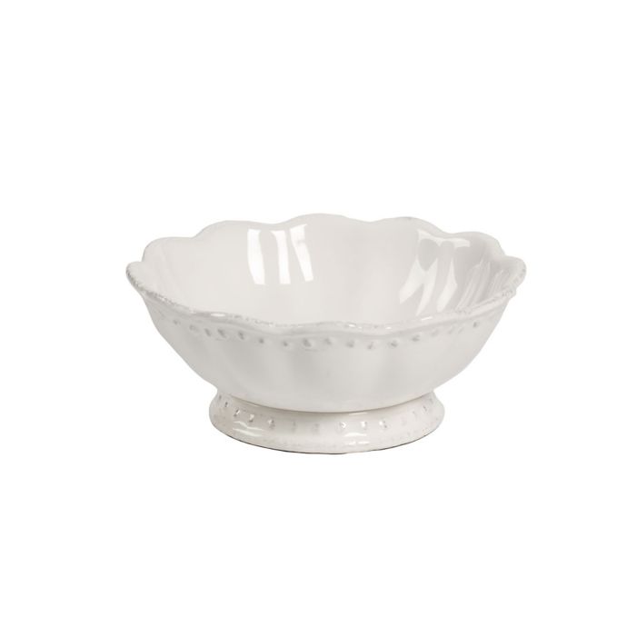 Tabletops Unlimited® Maison Scalloped Serving Bowl in White Bed Bath