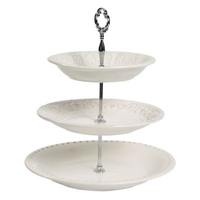 Tabletops Unlimited  Maison 3 Tier Cake  Stand  in White 