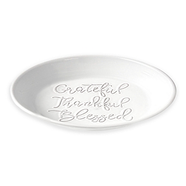 Precious Moments&reg; Thankful, Grateful, and Blessed Ceramic Pie Plate. View a larger version of this product image.