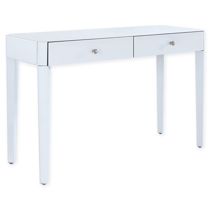 Pulaski Reverse Painted Glass Desk In White Bed Bath And Beyond