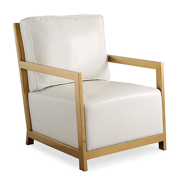 Tov Furniture Scarlett Club Chair In White Gold Bed Bath Beyond