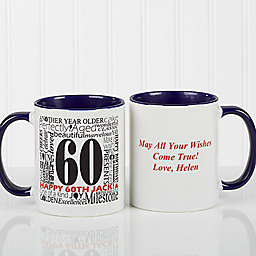 Another Year Has Gone By 11 oz. Personalized Coffee Mug in White/Blue