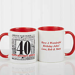 Another Year Has Gone By 11 oz. Personalized Coffee Mug in White/Red
