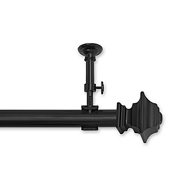 Optima 100 to 144-Inch Adjustable Curtain Rod in Black. View a larger version of this product image.